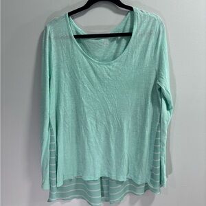 a.n.a Light Green Long Sleeve Mixed‎ Material Women's Top Size XL